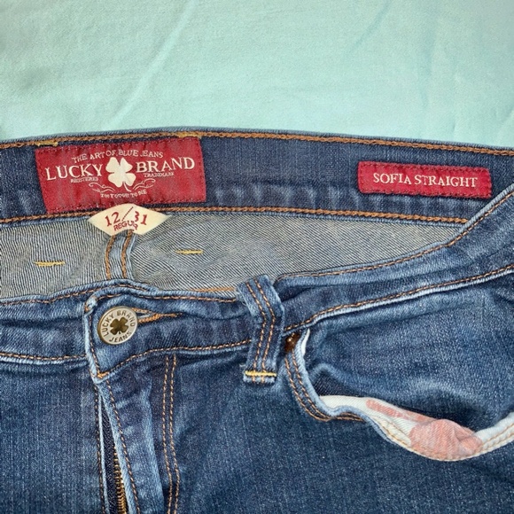 LUCKY BRAND SOFIA STRAIGHT JEANS SZ 12/31 - Picture 6 of 6